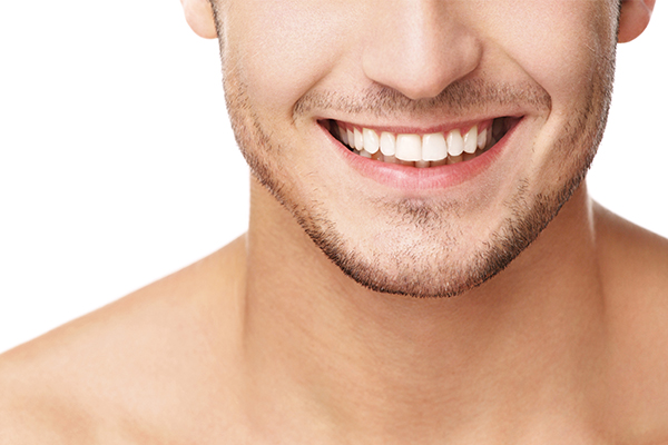 Man's face with smile acne - banner