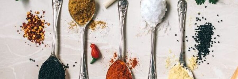 Spoons of herbs and minerals - herbal medicine tastes bad