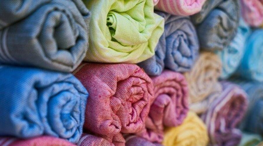 Colorful rolls of fabric - fabrics for skin conditions